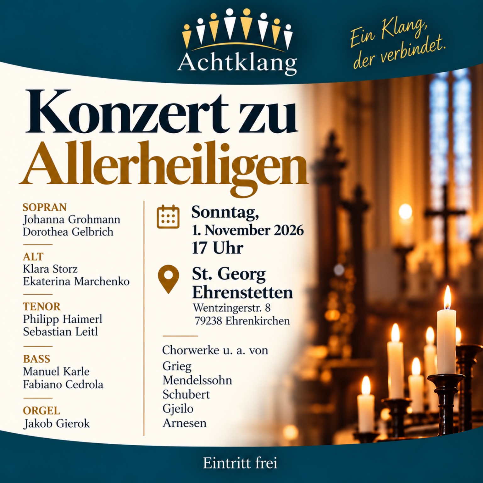 Konzertplakat zu Allerheiligen am 1. November 2026